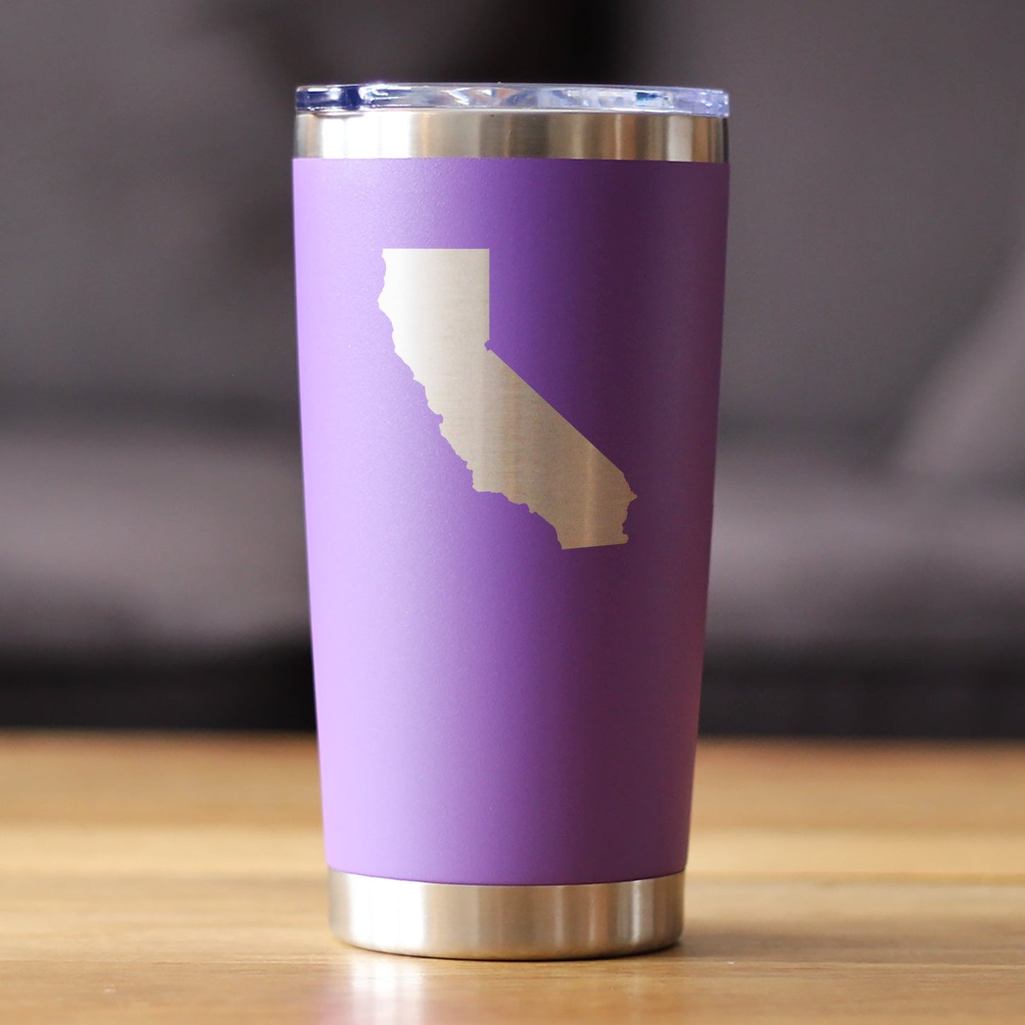 California State Outline - Insulated Coffee Tumbler Cup with Sliding Lid - Stainless Steel Travel Mug - California Gifts for Women and Men Californians