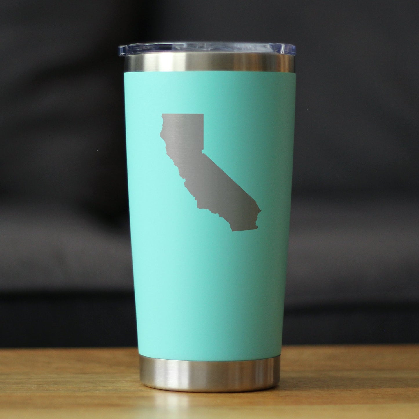 California State Outline - Insulated Coffee Tumbler Cup with Sliding Lid - Stainless Steel Travel Mug - California Gifts for Women and Men Californians