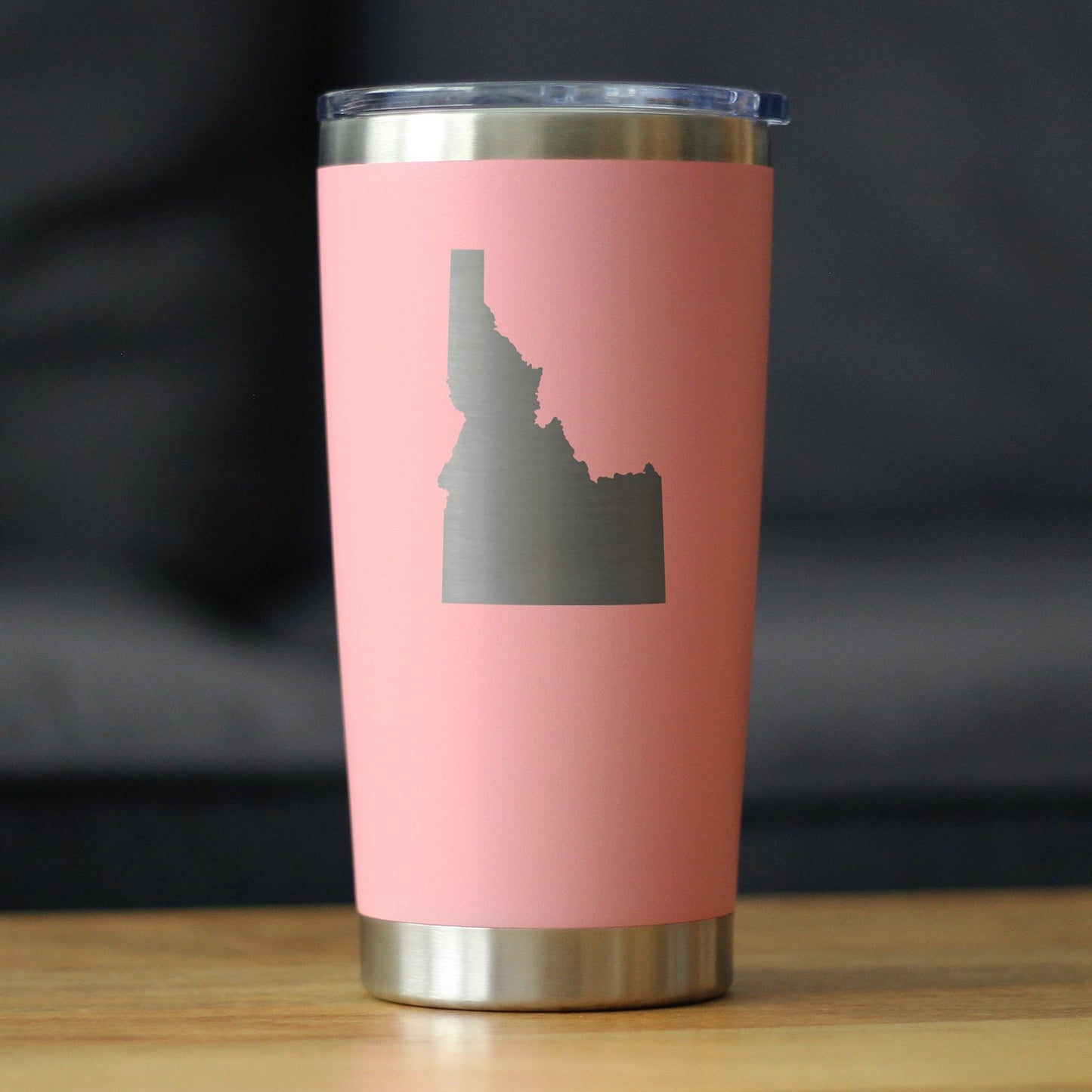 Idaho State Outline - Insulated Coffee Tumbler Cup with Sliding Lid - Stainless Steel Travel Mug - Idaho Gifts for Women and Men