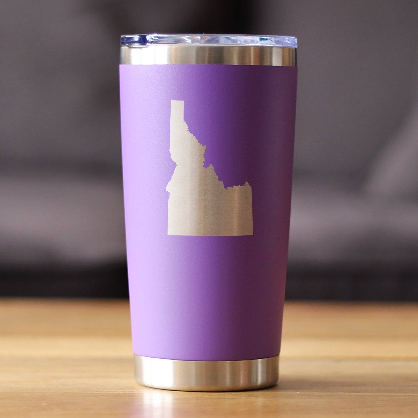 Idaho State Outline - Insulated Coffee Tumbler Cup with Sliding Lid - Stainless Steel Travel Mug - Idaho Gifts for Women and Men