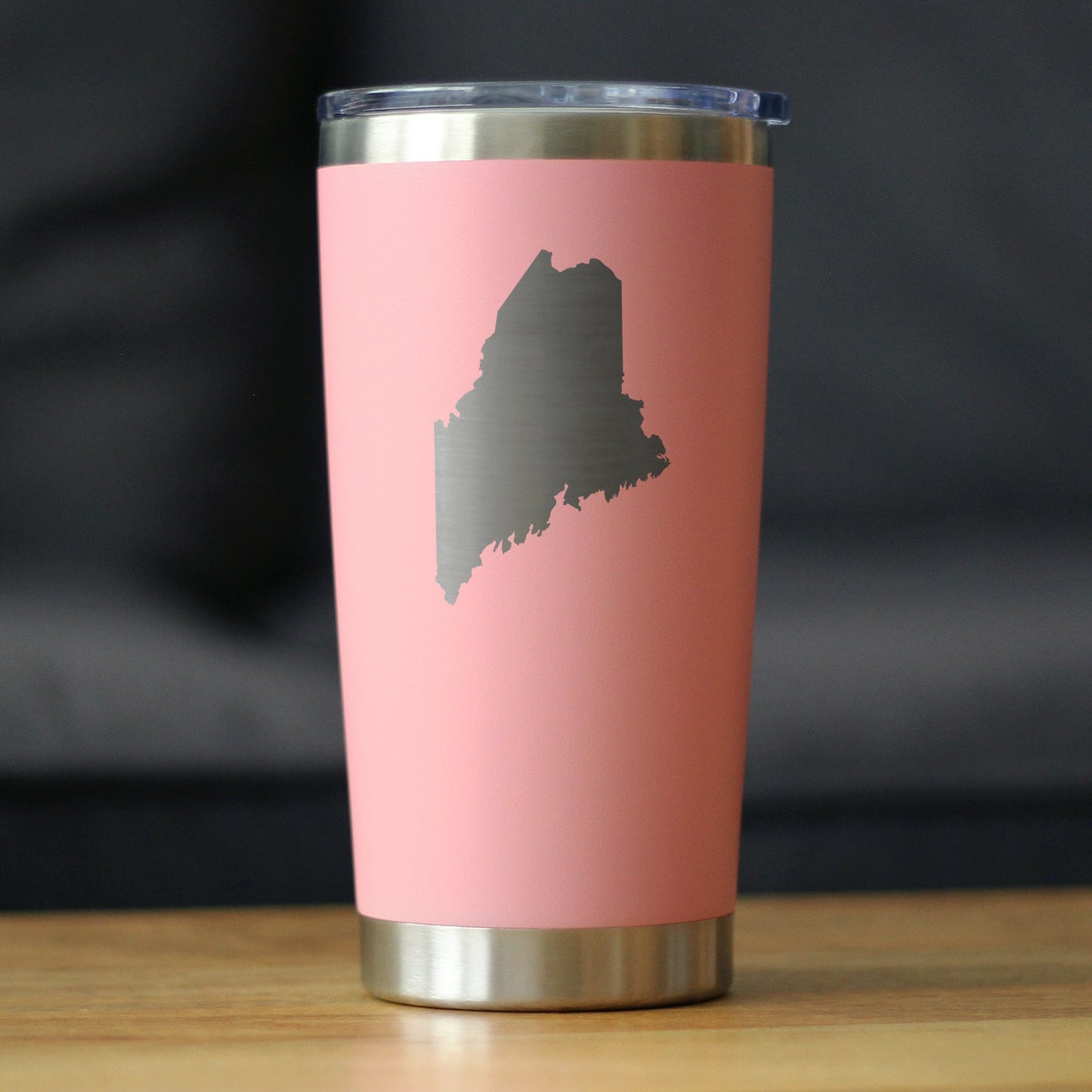 Maine State Outline - Insulated Coffee Tumbler Cup with Sliding Lid - Stainless Steel Travel Mug - Maine Gifts for Women and Men Mainers