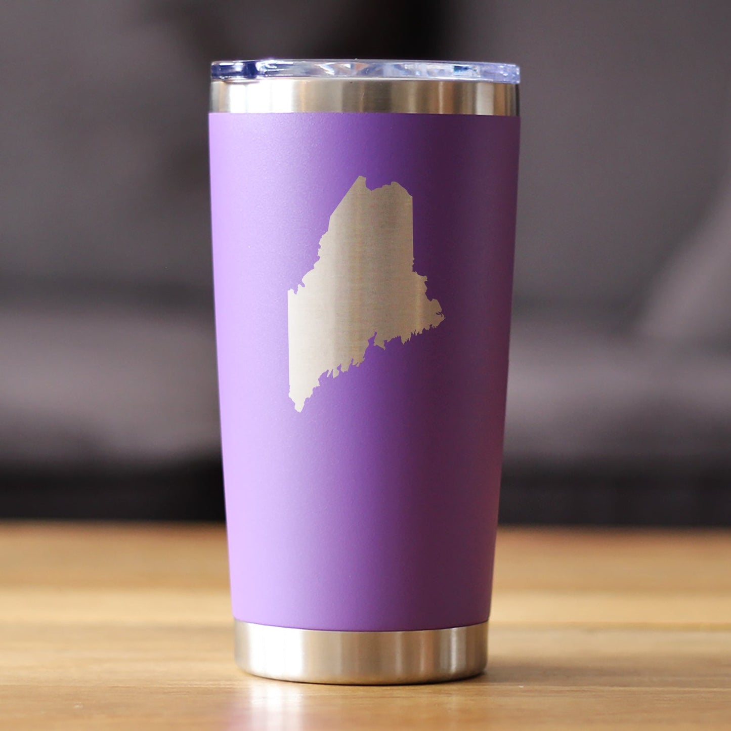 Maine State Outline - Insulated Coffee Tumbler Cup with Sliding Lid - Stainless Steel Travel Mug - Maine Gifts for Women and Men Mainers