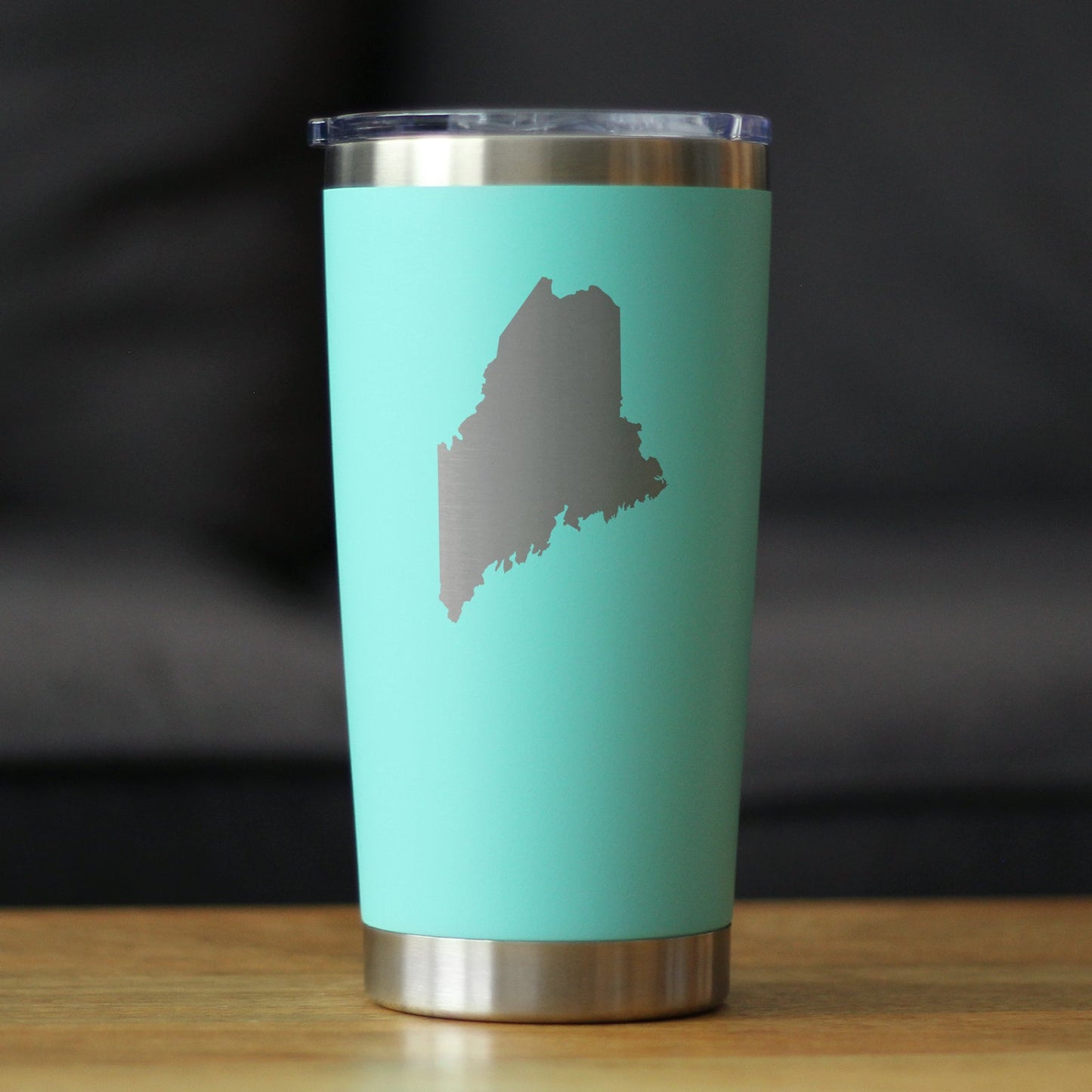 Maine State Outline - Insulated Coffee Tumbler Cup with Sliding Lid - Stainless Steel Travel Mug - Maine Gifts for Women and Men Mainers