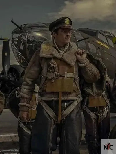 Callum Turner Masters of the Air B3 Bomber Leather Jacket