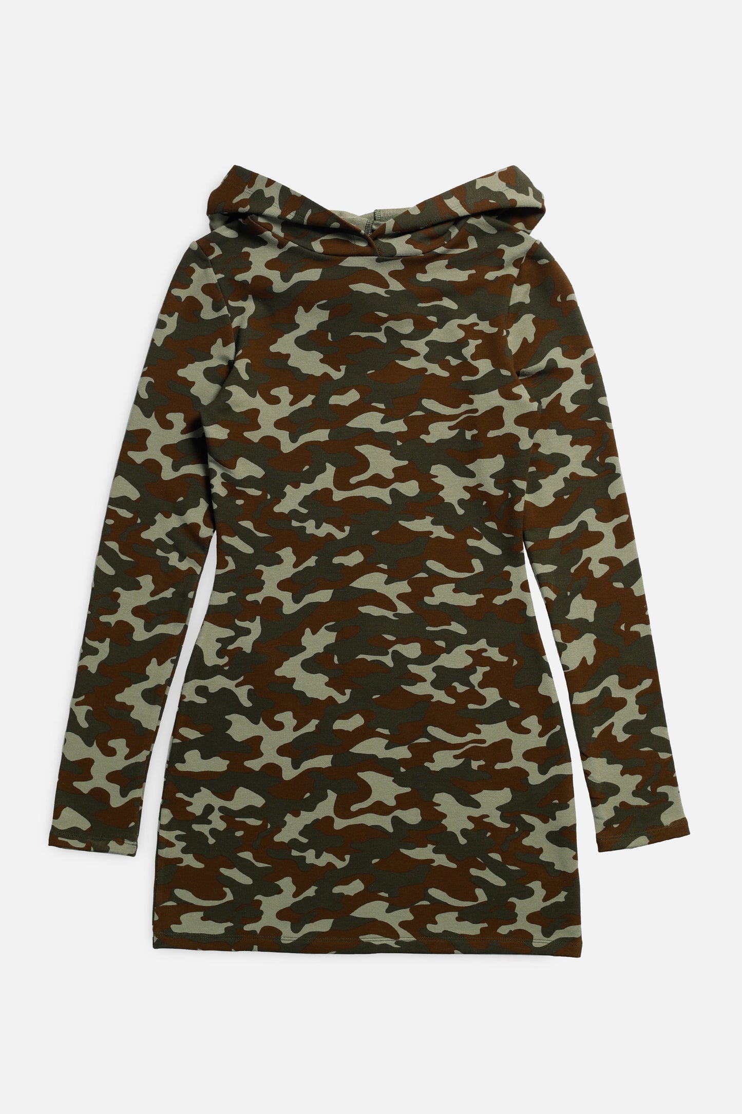 Camo Hooded Dress - Olive