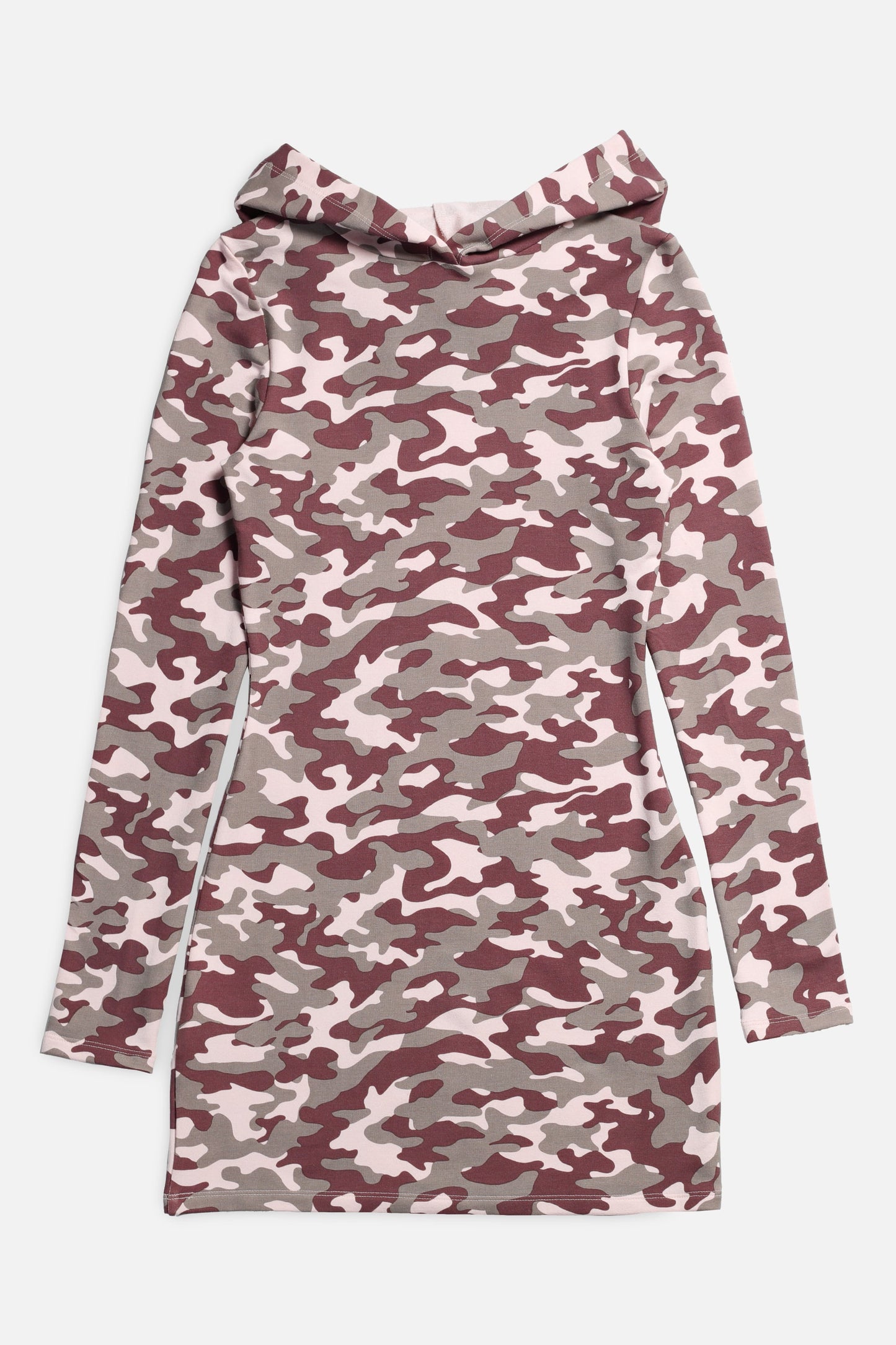 Camo Hooded Dress - Pink