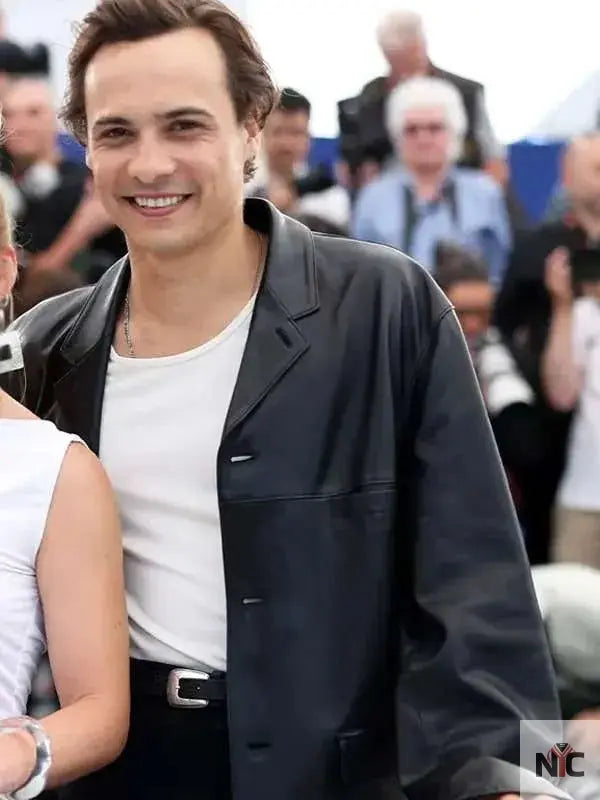 Cannes Film Festival 2025 Frank Dillane Black Leather Blazer