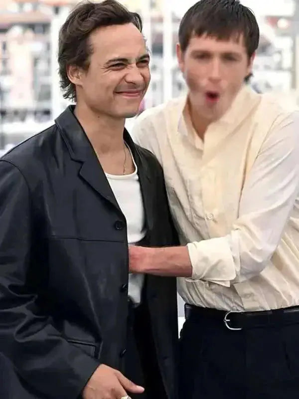 Cannes Film Festival 2025 Frank Dillane Black Leather Blazer