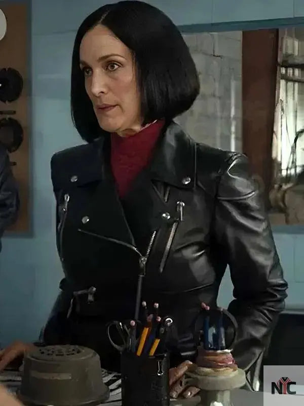 Carrie-Anne Moss FUBAR S02 Black Leather Jacket