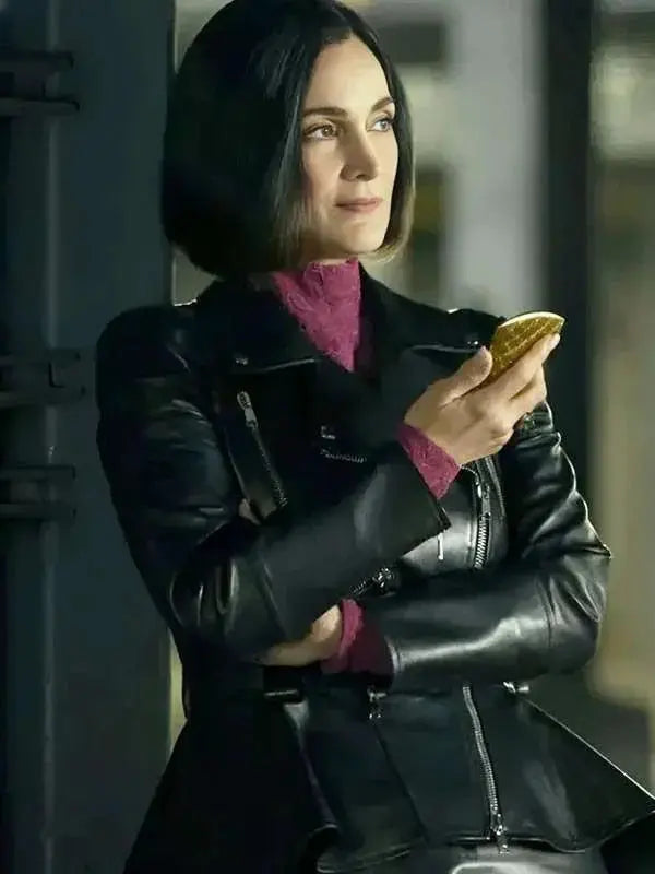 Carrie-Anne Moss FUBAR S02 Black Leather Jacket
