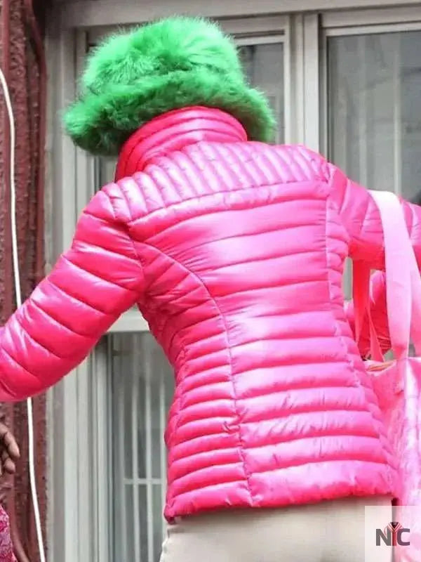Carrie Preston Elsbeth S02 Pink Puffer Jacket