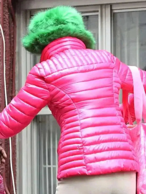 Carrie Preston Elsbeth S02 Pink Puffer Jacket