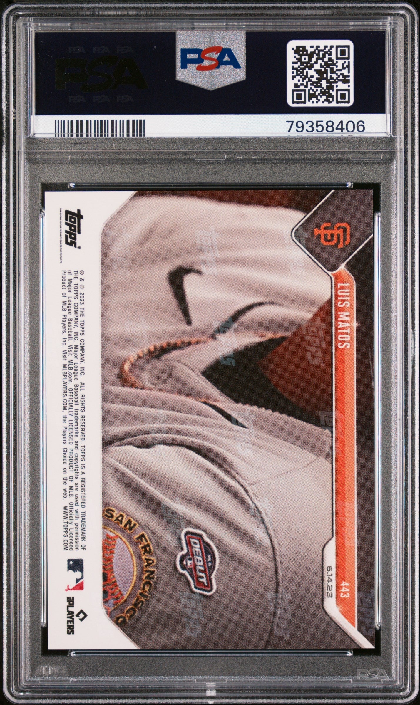 Graded 2023 Topps Now Luis Matos #443 Rookie RC Baseball Card PSA 10 Gem Mint