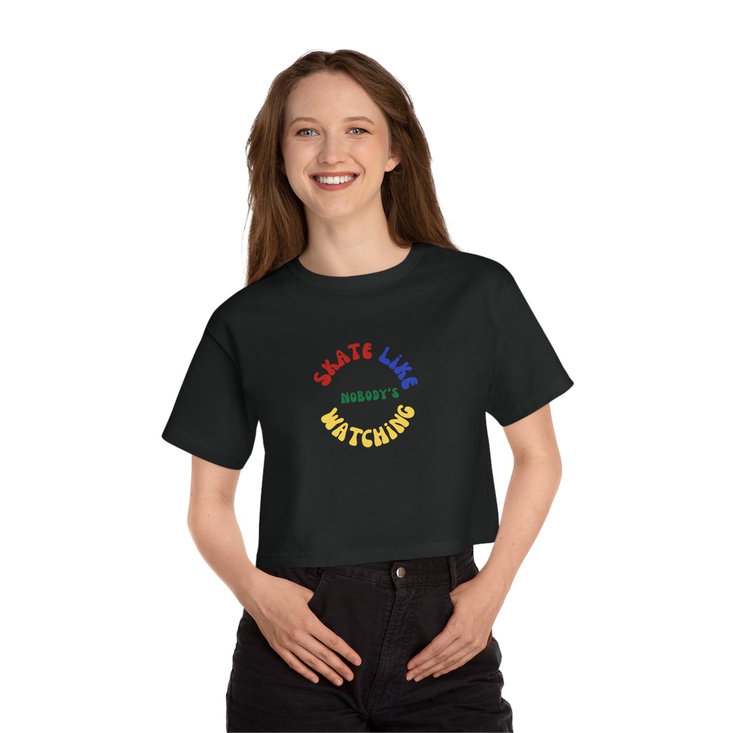Champion Women's Primary Skate Like Nobody's Watching Cropped T-Shirt