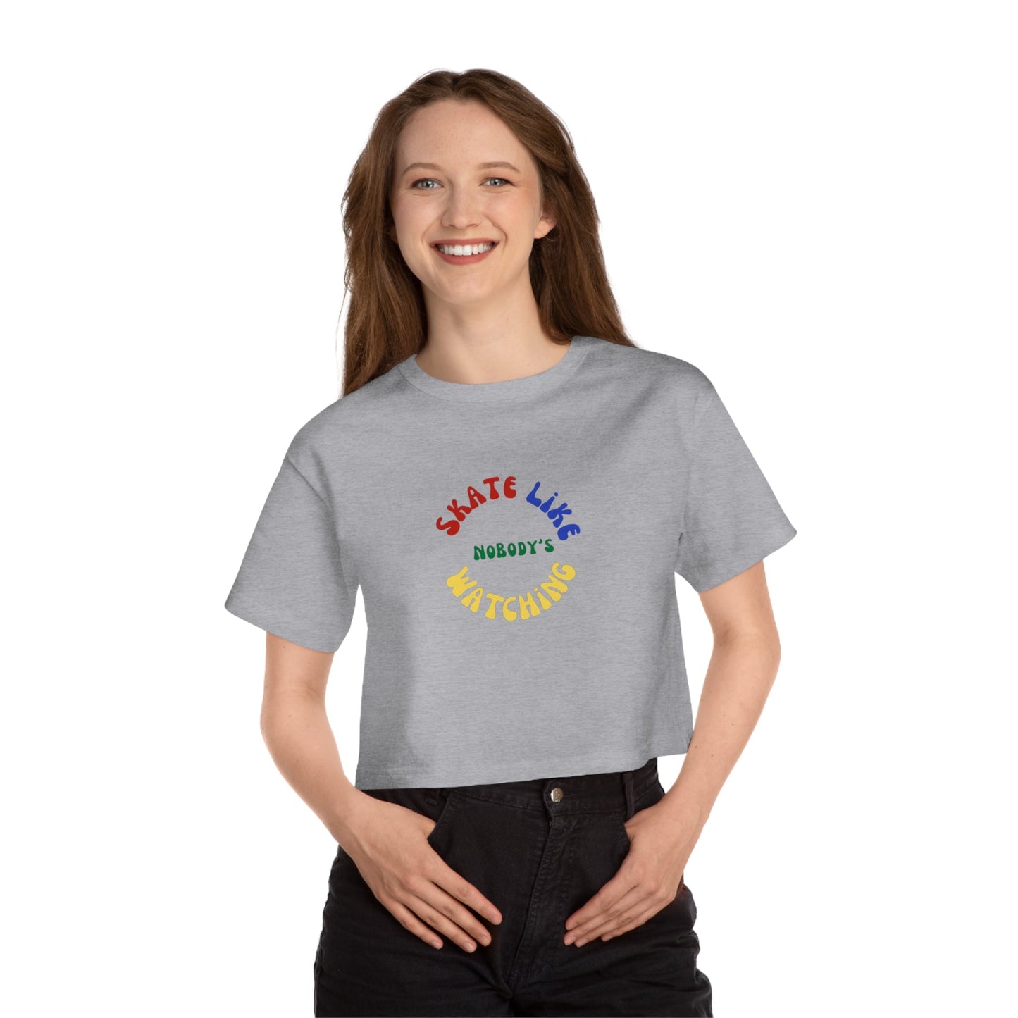 Champion Women's Primary Skate Like Nobody's Watching Cropped T-Shirt