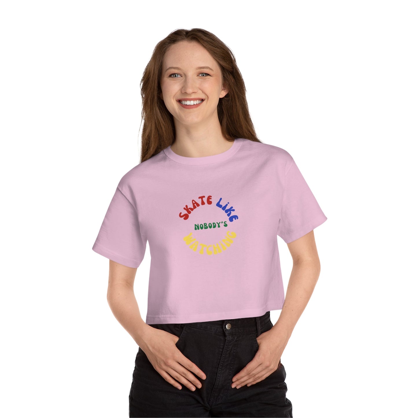 Champion Women's Primary Skate Like Nobody's Watching Cropped T-Shirt