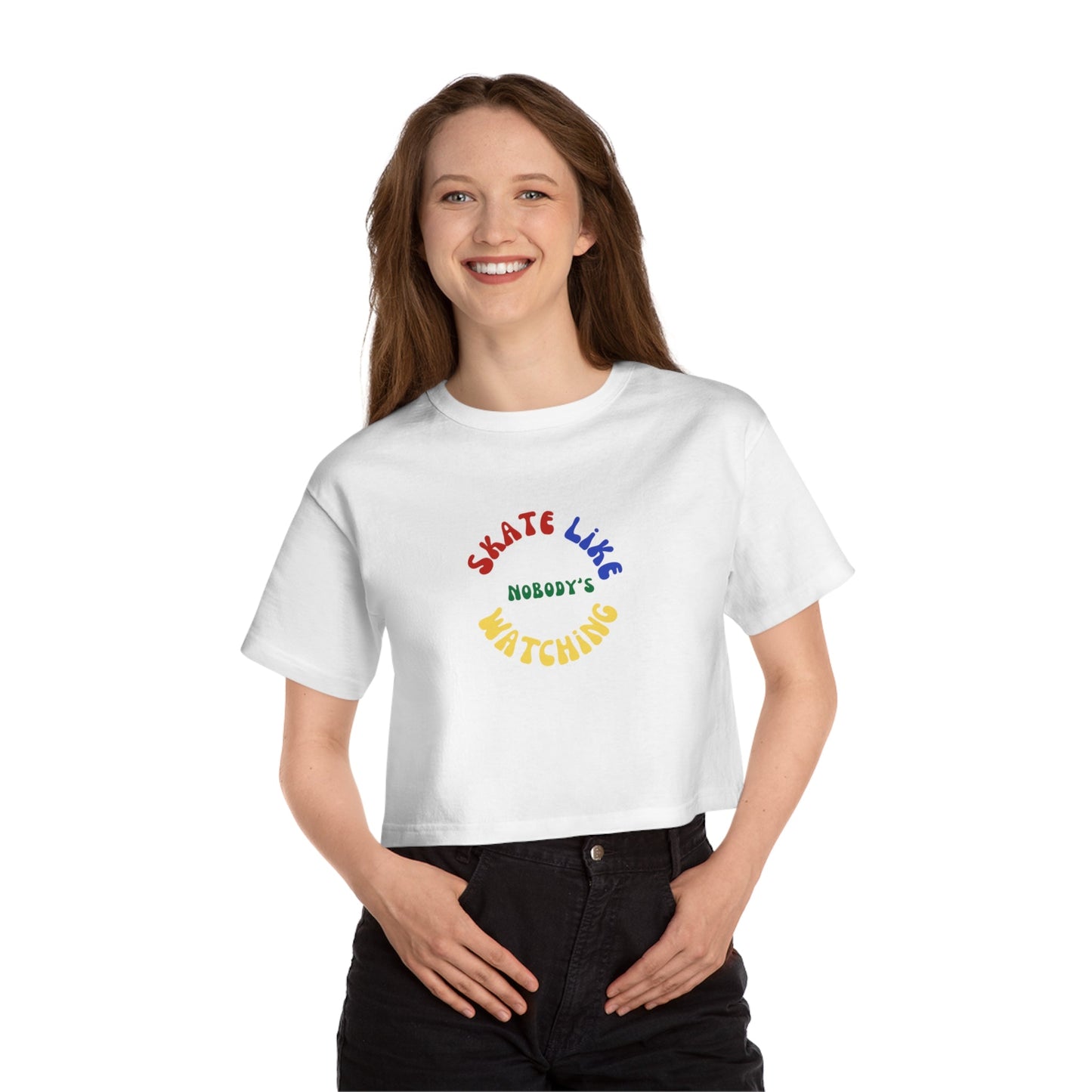 Champion Women's Primary Skate Like Nobody's Watching Cropped T-Shirt