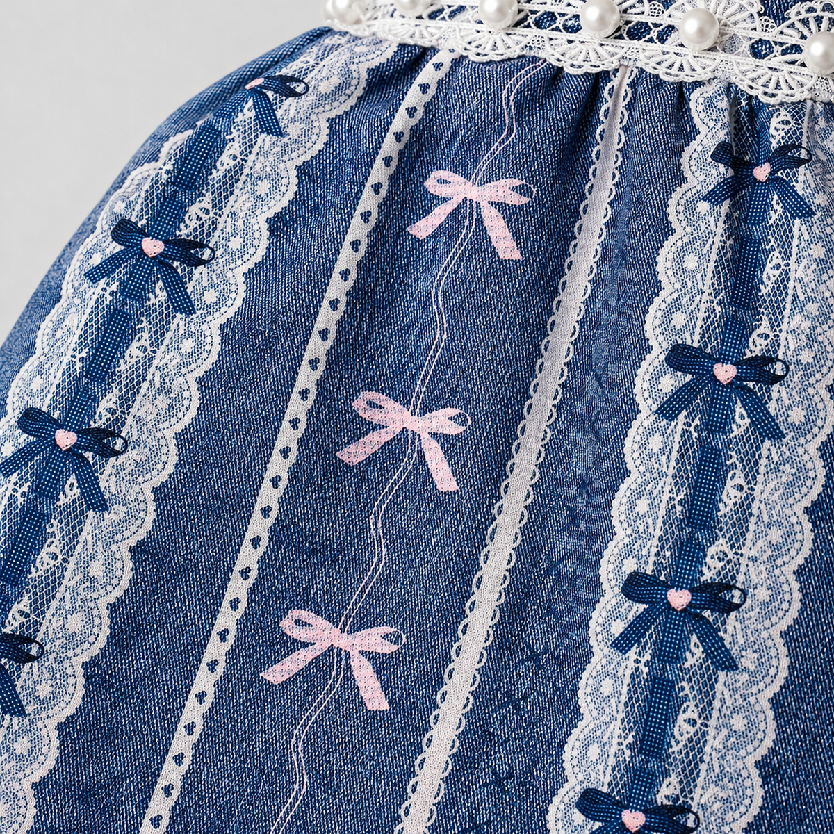 Handmade Denim Lace Pet Dress