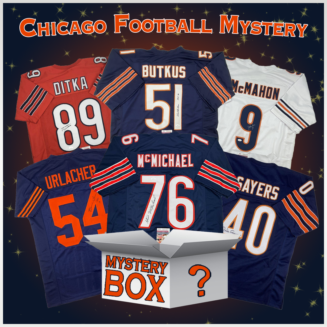 Autographed/Signed Chicago Football Jersey Mystery Box with PSA JSA or Beckett COA