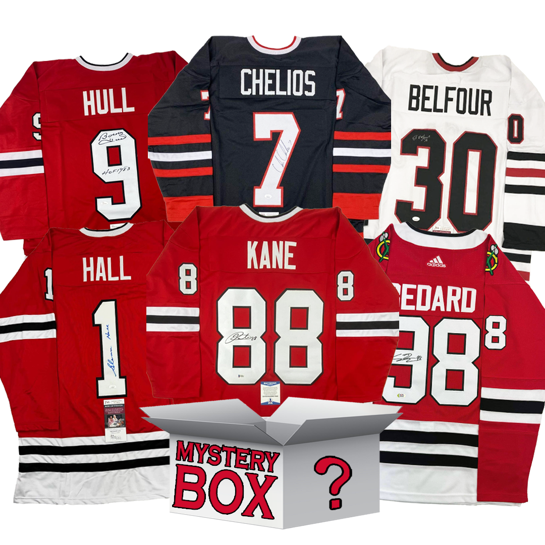 Autographed/Signed Chicago Hockey Jersey Mystery Box with PSA JSA or Beckett COA