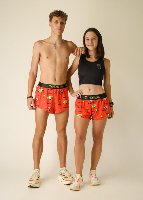 Women's Cars 1.5" Split Shorts (Orange) *