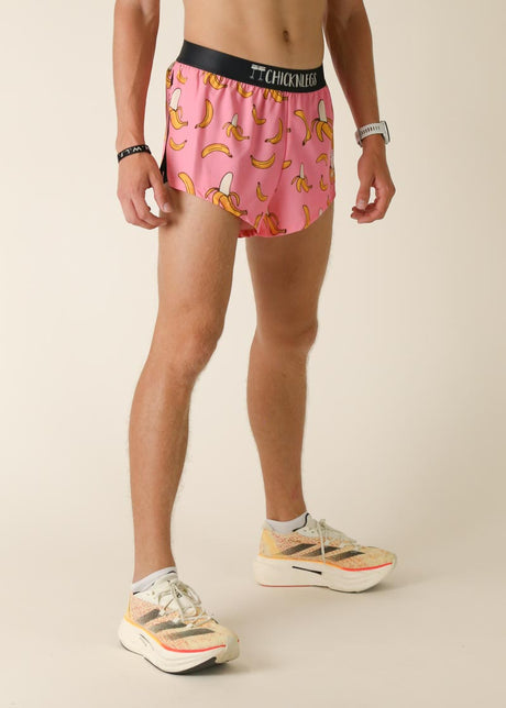 Men's Pink Bananas 2" Half Split Shorts (XS, S, M, L, XL)