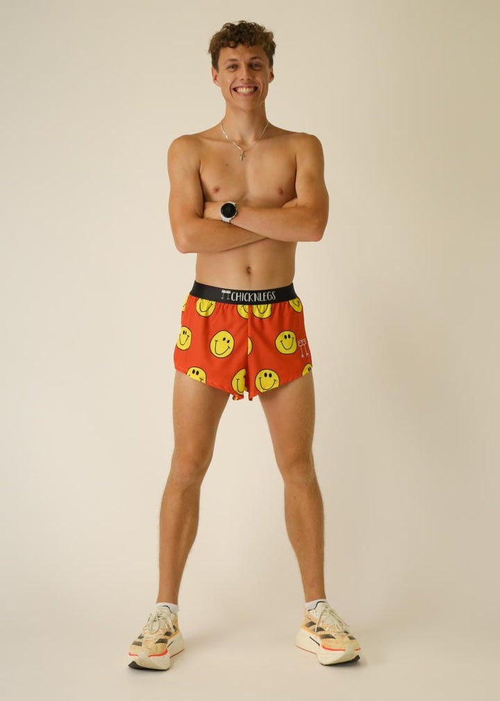 Men's Smiley 2" Half Split Shorts (XS, S, M, L, XL)