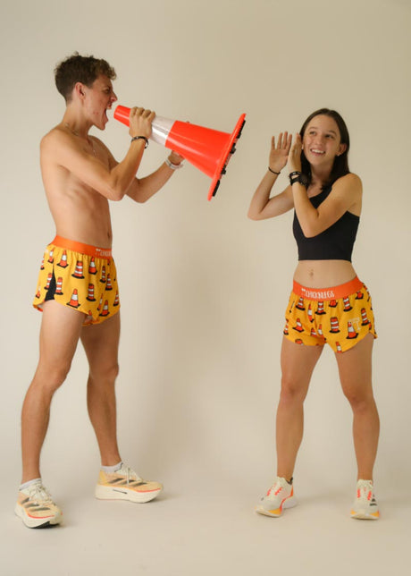 Men's Traffic Cones 2" Half Split Shorts (XS, S, M, L, XL)