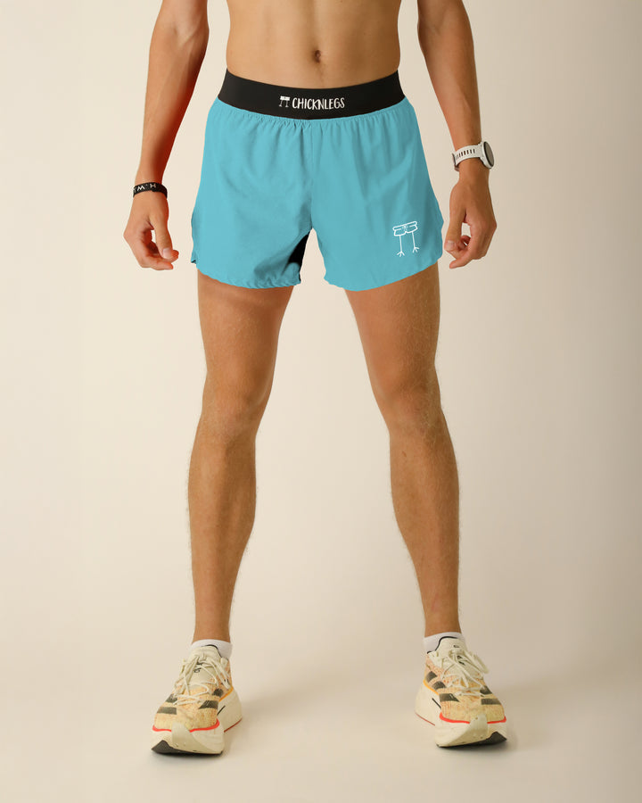 Men's Sky Blue 4" Half Split Shorts XS, S, M, L, XL
