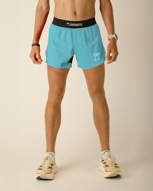 Men's Sky Blue 4" Half Split Shorts XS, S, M, L, XL