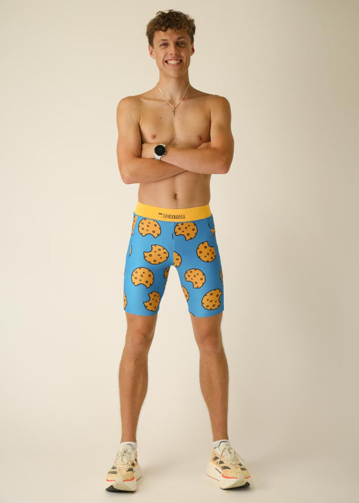 Men's Chocolate Chip Cookies 8" Half Tights (XS, S, M, L, XL)