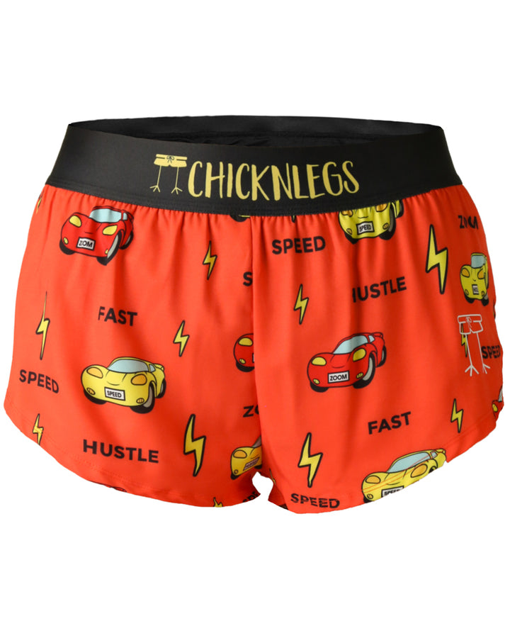 Women's Cars 1.5" Split Shorts (Orange) *