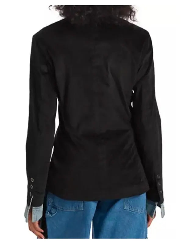 Shrinking S02 Christa Miller Denim Trim Blazer