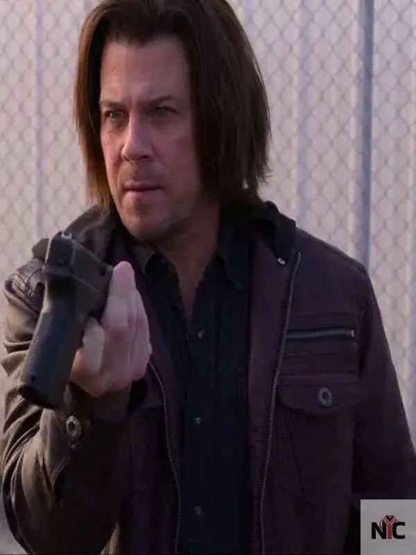 Christian Kane Leverage Redemption Maroon Leather Jacket