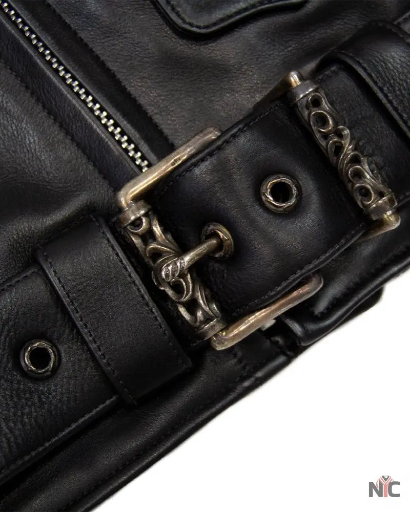 Chrome Hearts Hermès Lined JJ Dean Leather Jacket