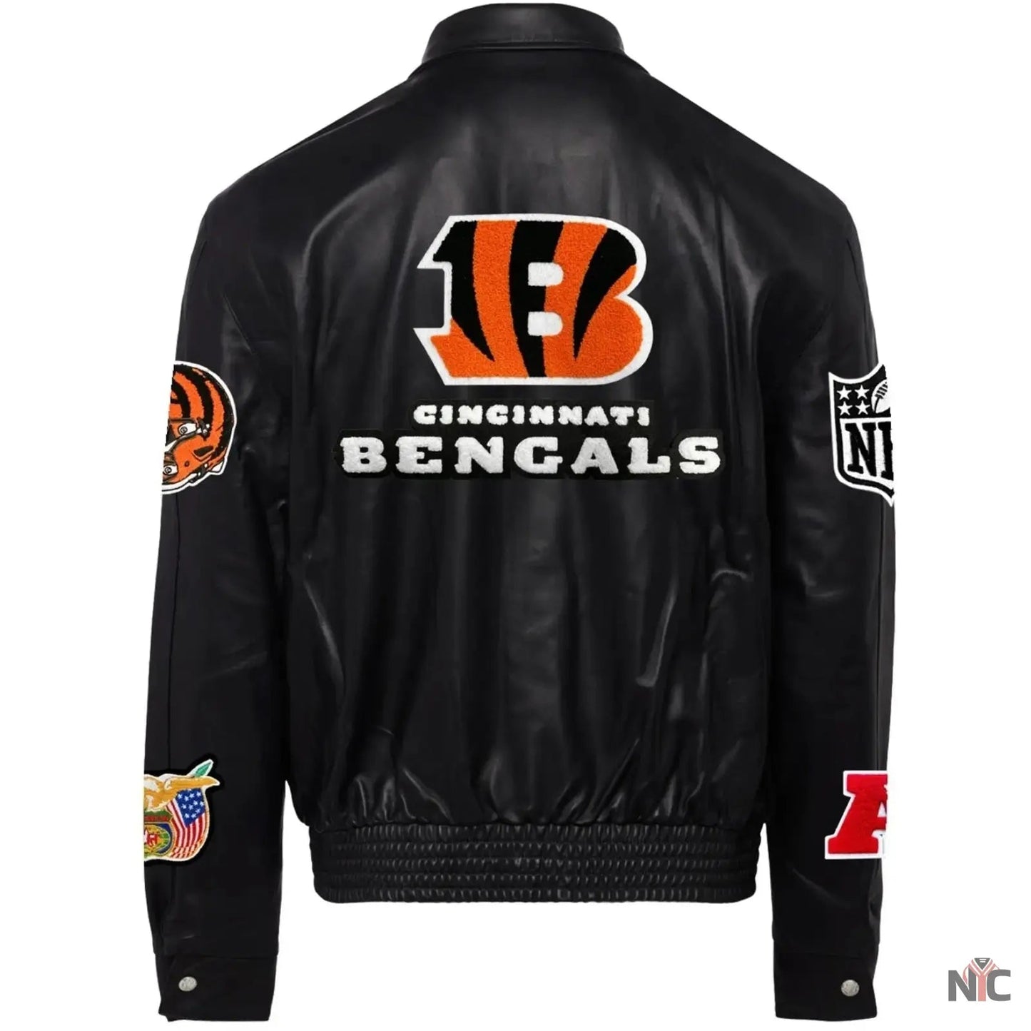 Cincinnati Bengals Jeff Hamilton Leather Varsity Jacket