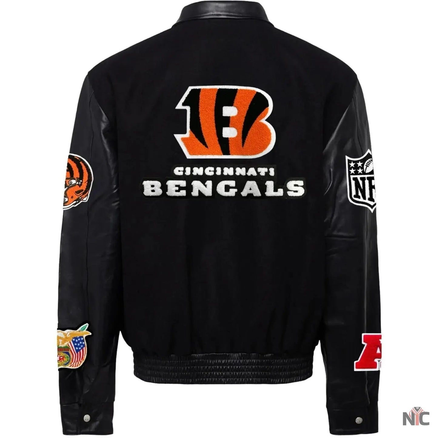 Cincinnati Bengals Jeff Hamilton Wool and Leather Jacket