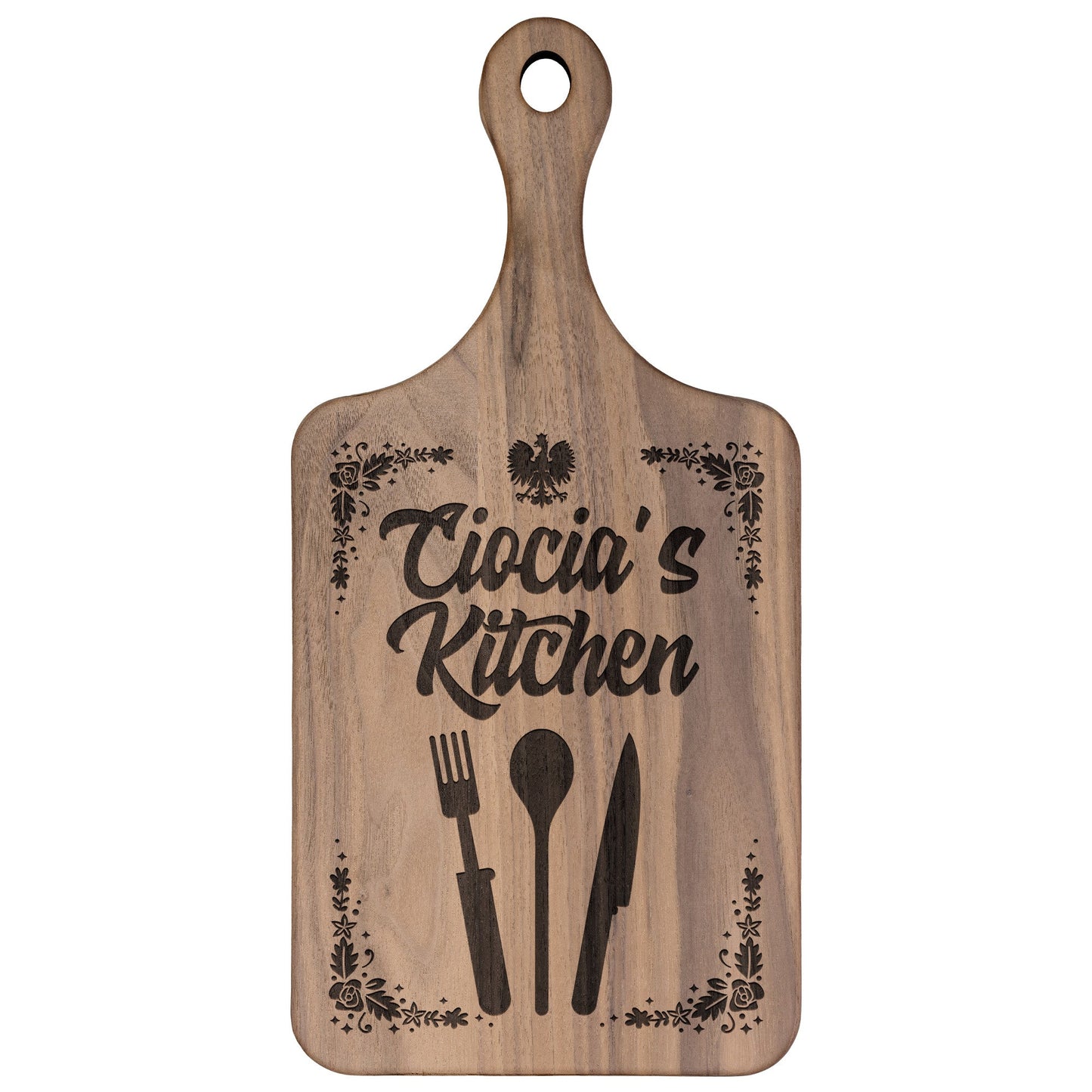Ciocia's Kitchen Hardwood Paddle Cutting Board