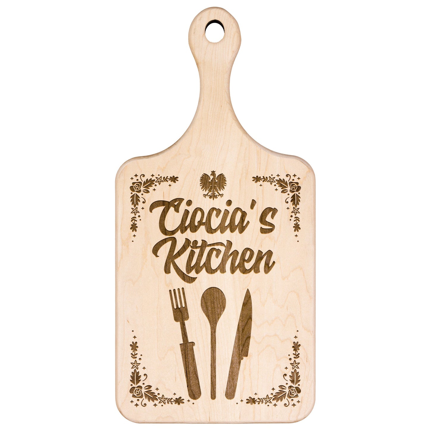 Ciocia's Kitchen Hardwood Paddle Cutting Board