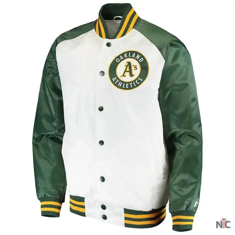 Clean-Up Hitter Oakland Athletics White and Green Jacket
