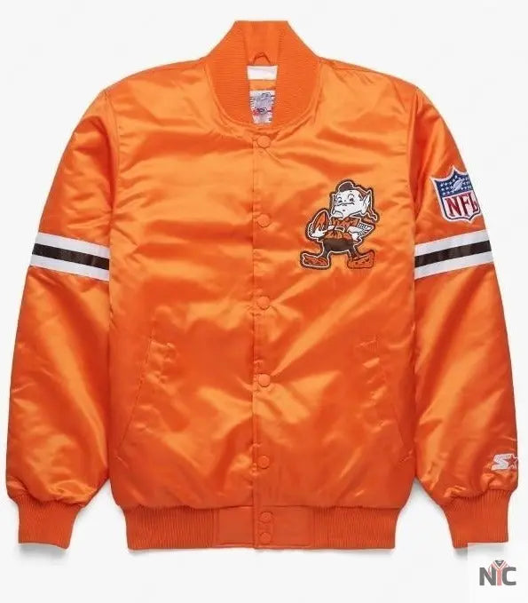Cleveland Brown Starter Gridson Satin Jacket