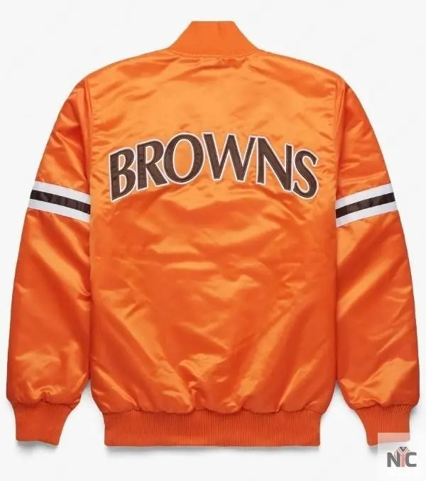 Cleveland Brown Starter Gridson Satin Jacket