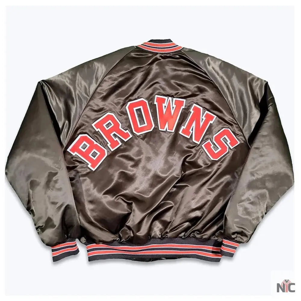 Cleveland Browns 80s Bomber Satin Jacket