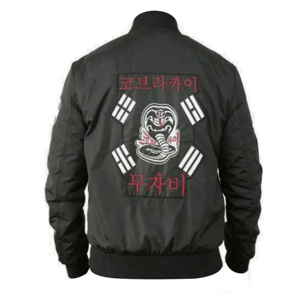 Cobra Kai John Kreese Black Bomber Jacket