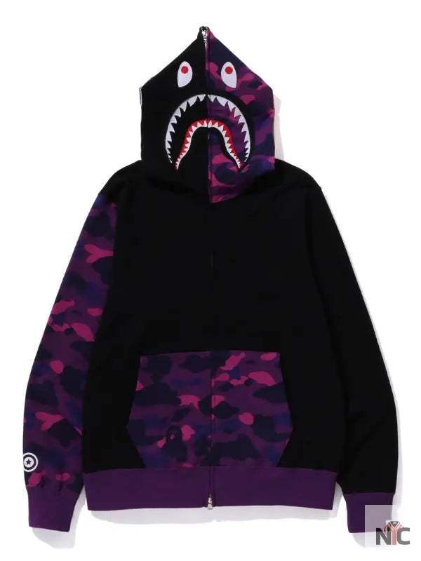 Color Camo Shark Full Zip Hoodie