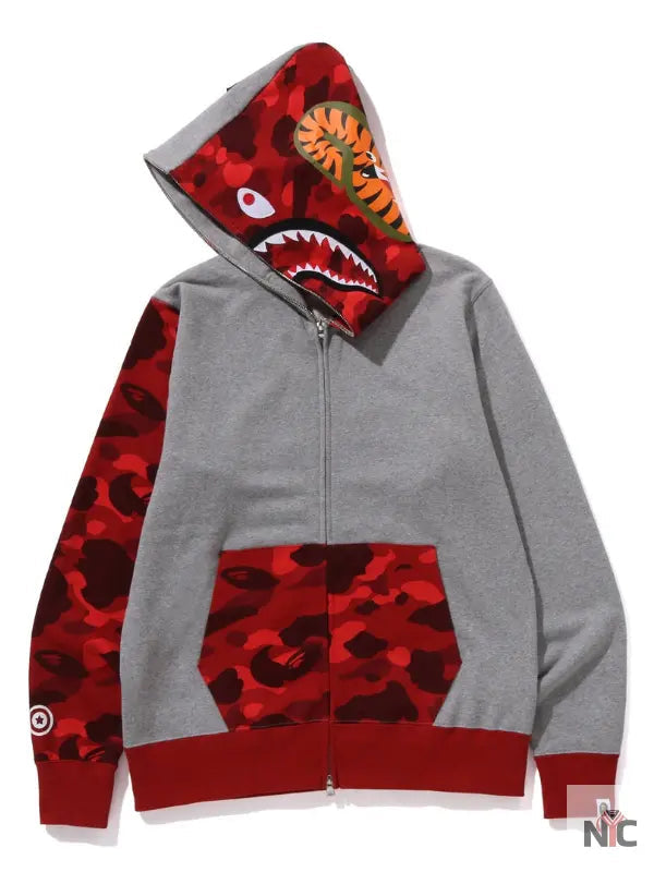 Color Camo Shark Full Zip Hoodie