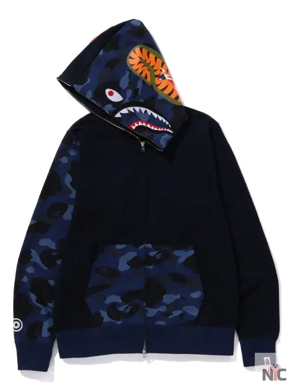 Color Camo Shark Full Zip Hoodie