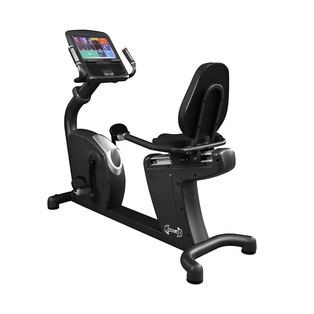 Commercial Recumbent Bike - Touch Screen - Muscle D Fitness - Adjustable Seated Cardio