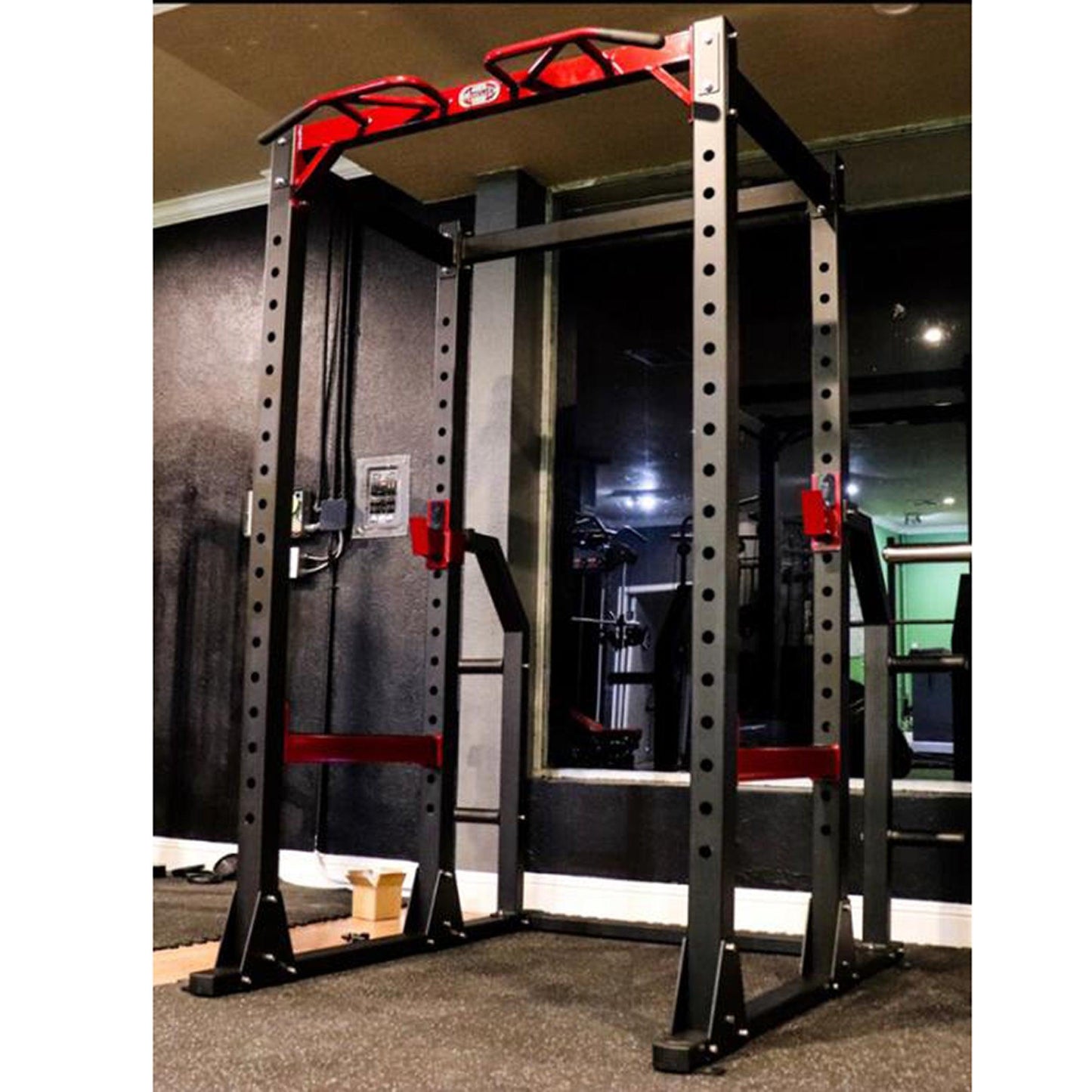 Compact Power Cage - Muscle D Fitness - Adjustable Squat Rack - Gym Storage - Chin up Bar - Home Gym