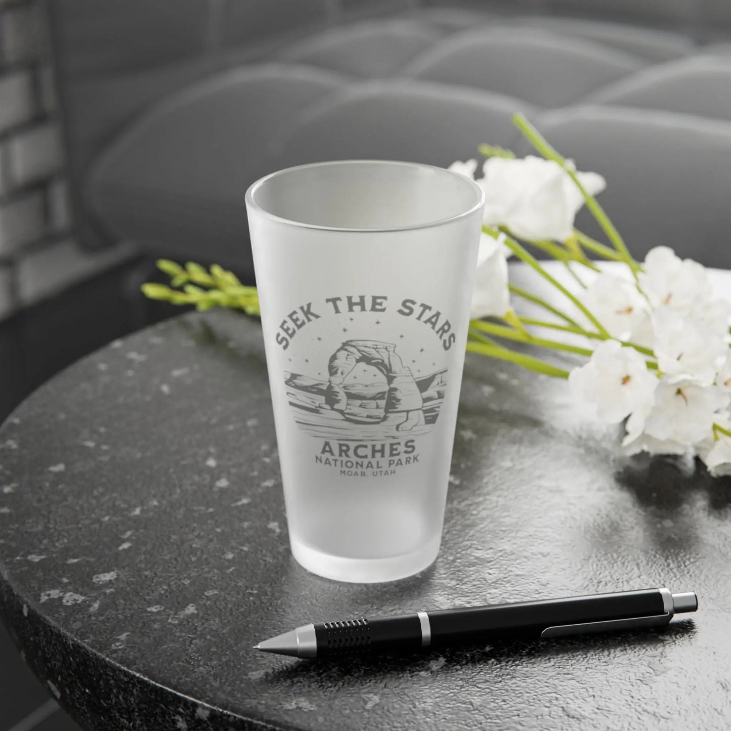 Arches National Park Frosted Pint Glass Seek The Stars